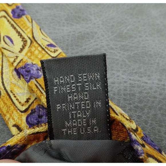 Robert Talbott Tie Gold Floral Best Of Class Abstract Silk‎ Hand Sewn USA 56x3.5 - Picture 5 of 5